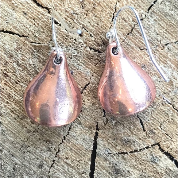 Copper and Pearl Earrings - Picture 4 of 5